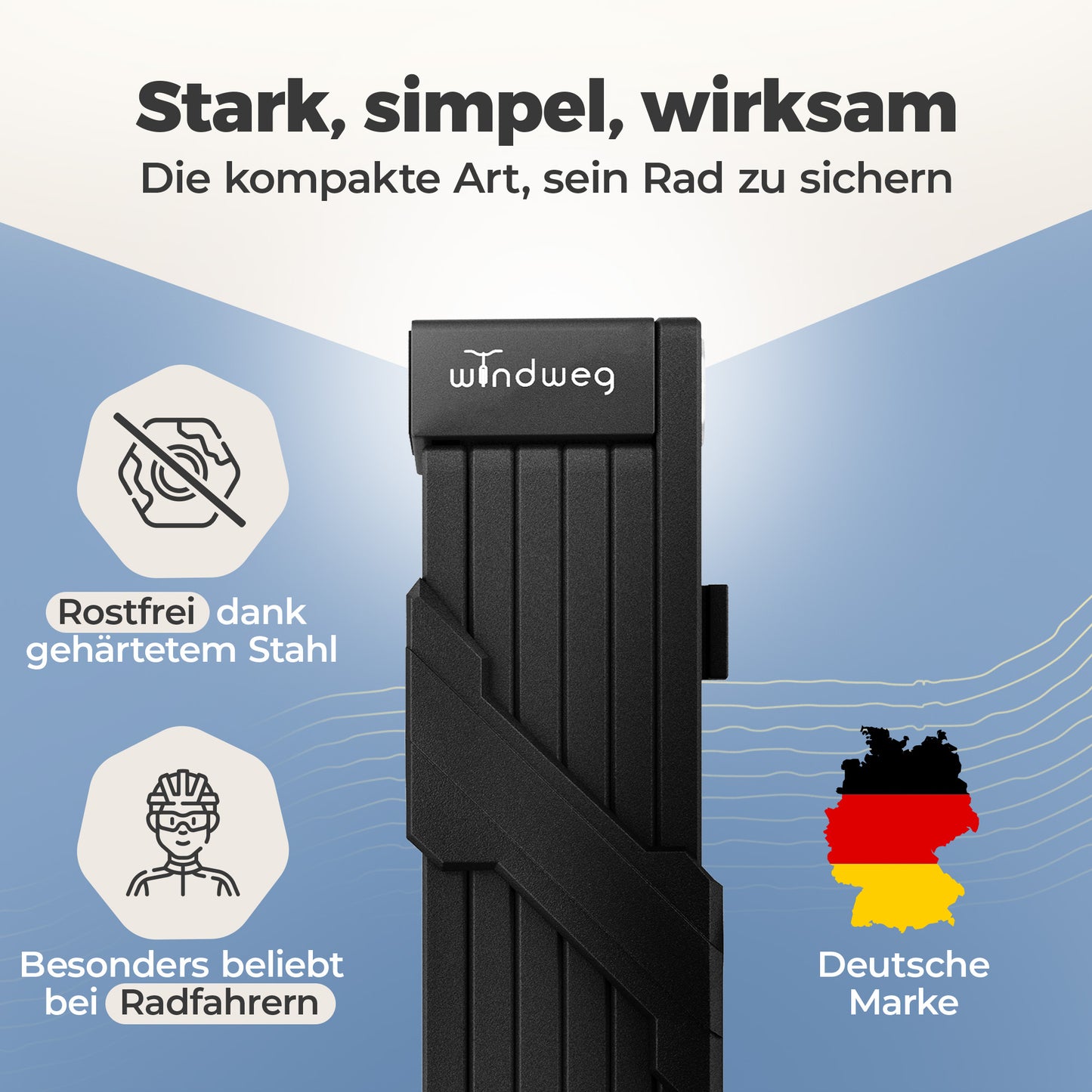 Windweg Faltschloss Urban Schlüssel 88cm – Sicherheitslevel 12