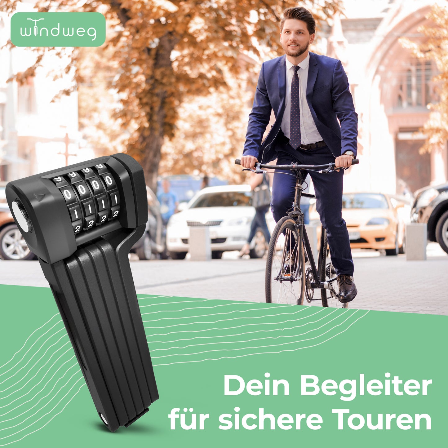 Faltschloss Fahrrad 90 cm – Zahlencode