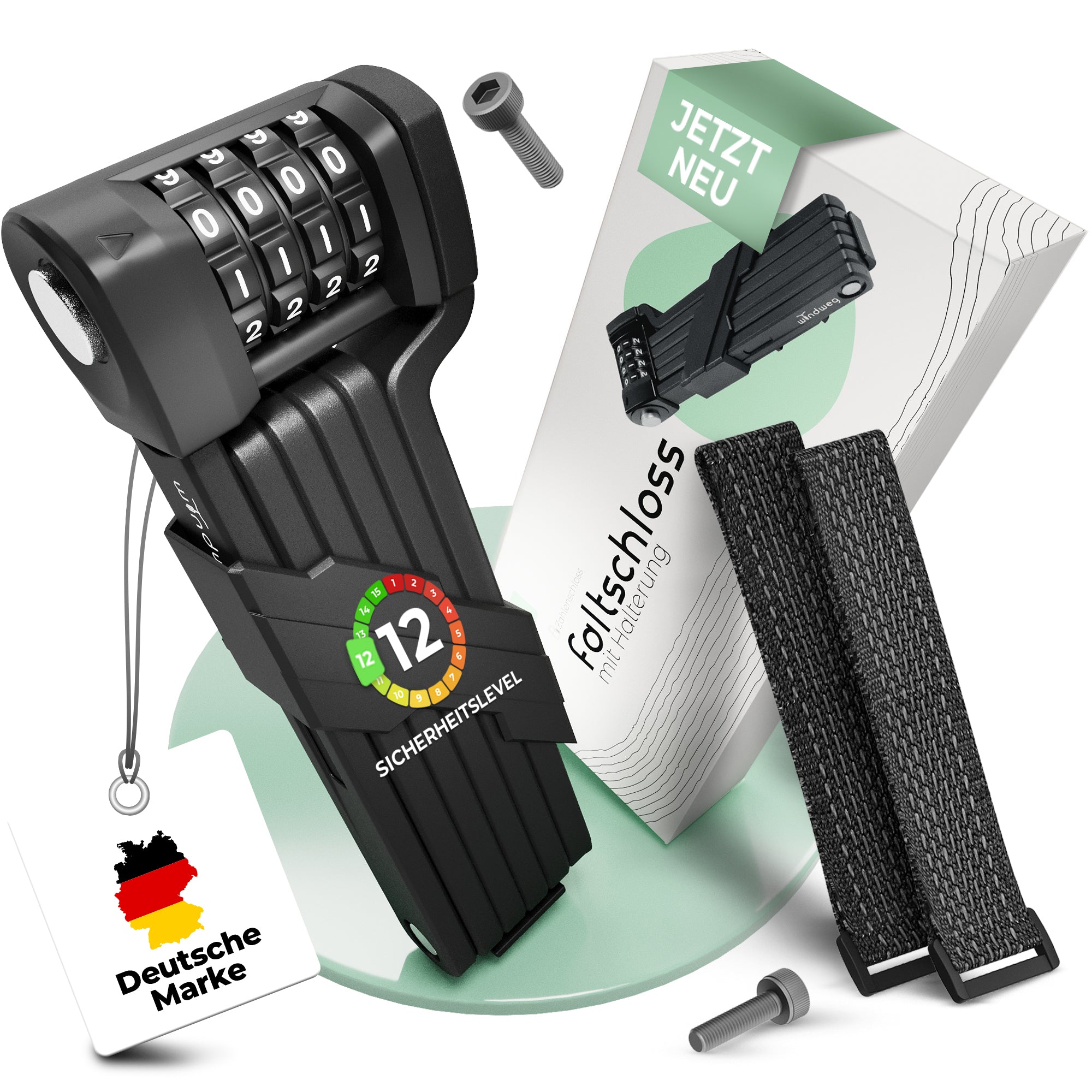 Faltschloss Fahrrad 90 cm – Zahlencode – Windweg