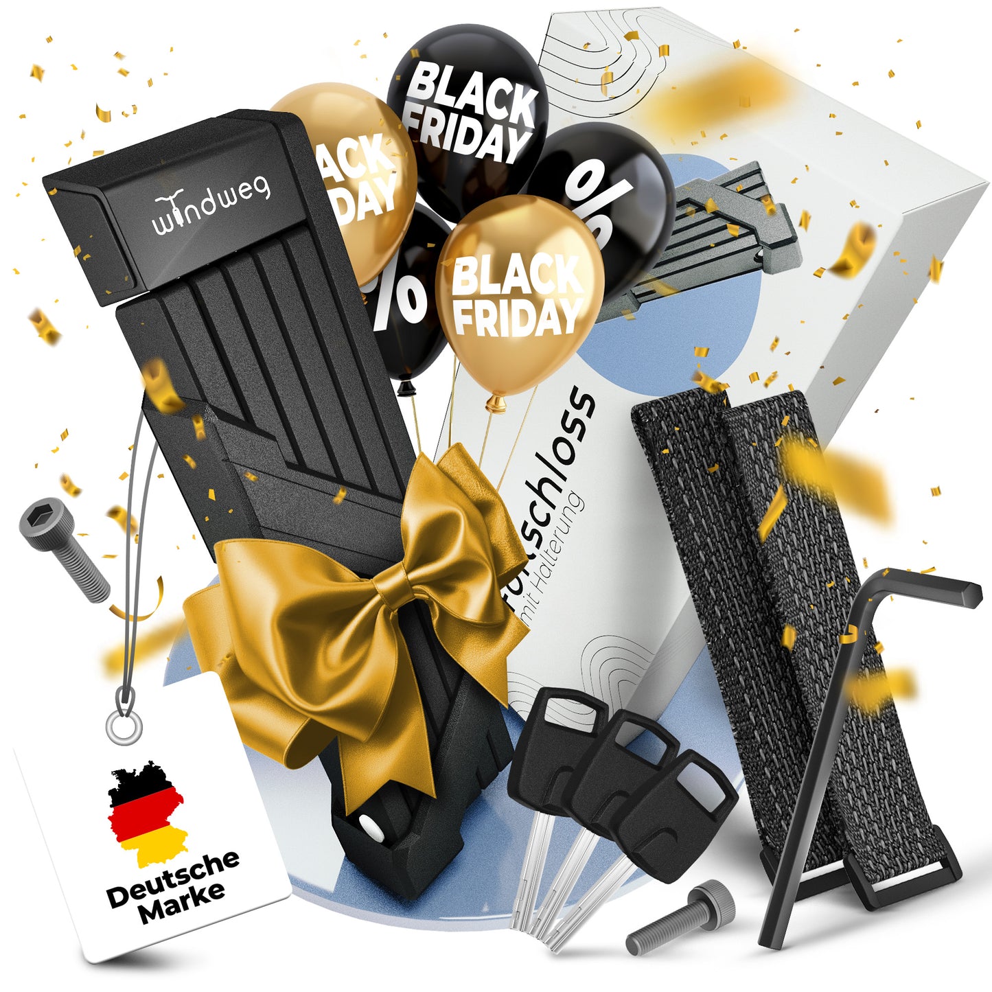 Faltschloss Fahrrad 90cm - 3 Schlüssel