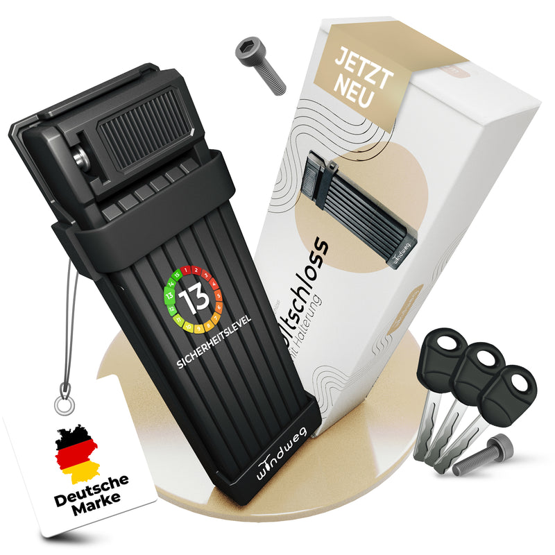 Windweg Faltschloss XL Schlüssel 118cm – Sicherheitslevel 13