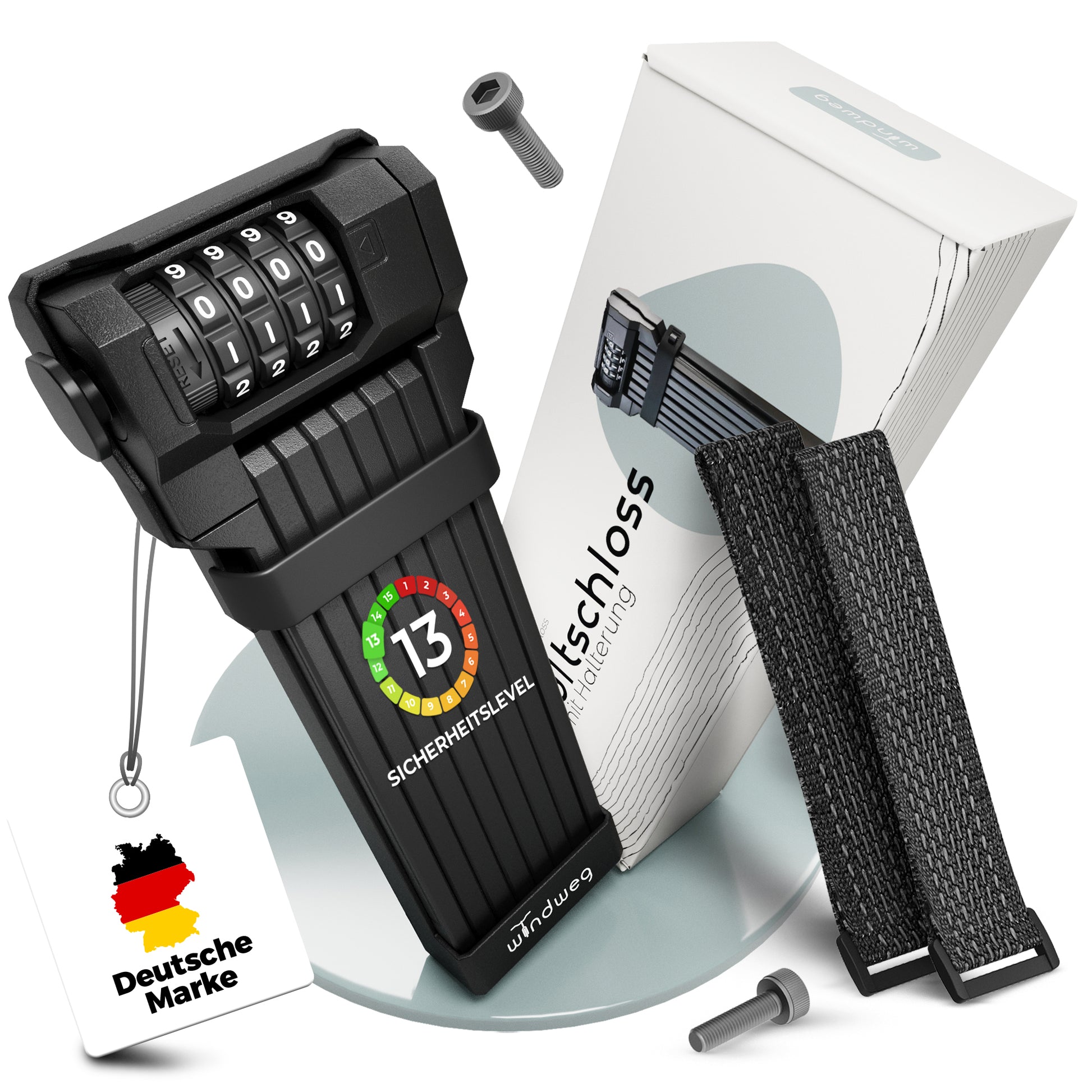 Faltschloss Fahrrad Zahlen 120cm – Windweg