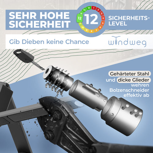 Windweg Faltschloss Urban Schlüssel 88cm – Sicherheitslevel 12
