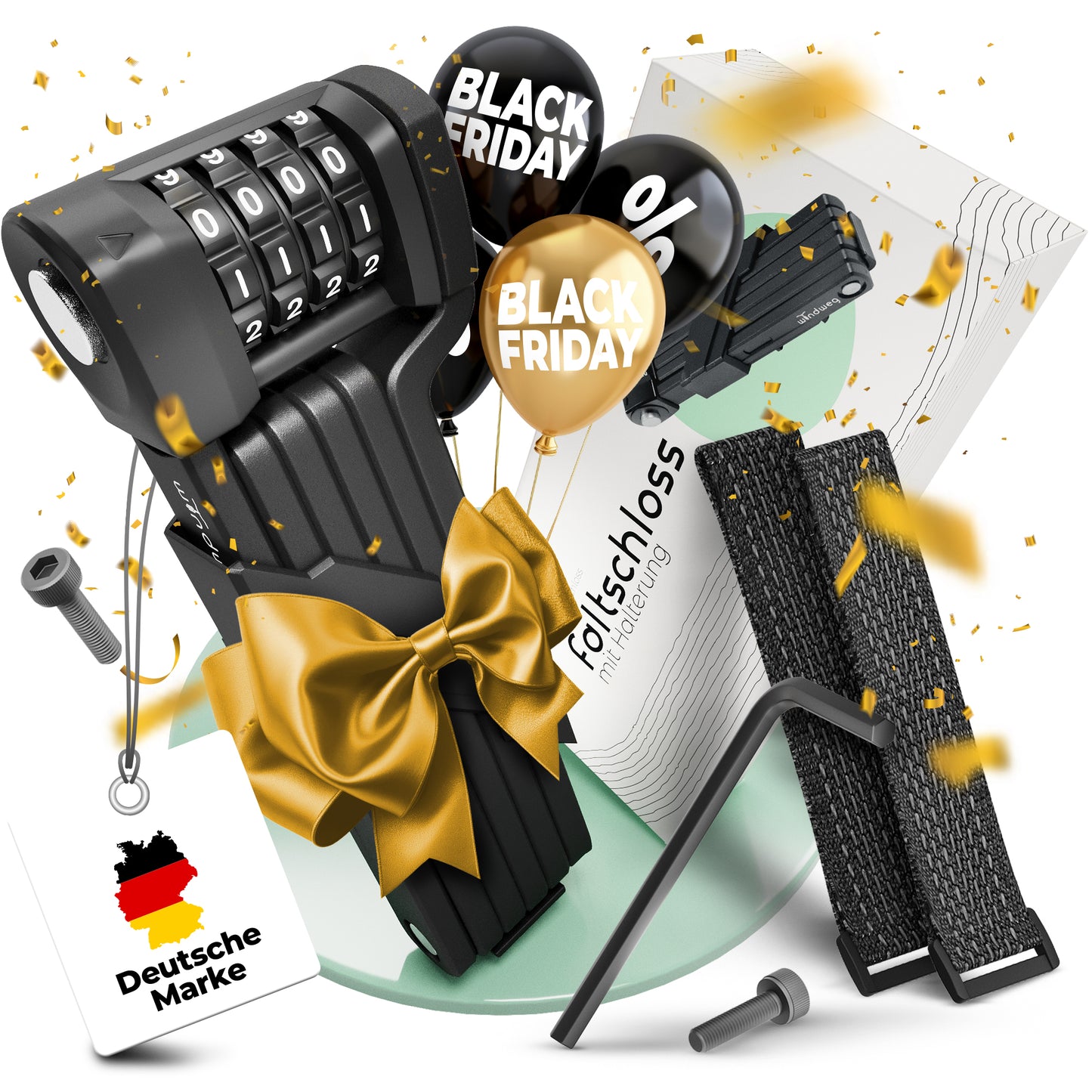 Faltschloss Fahrrad 90 cm – Zahlencode