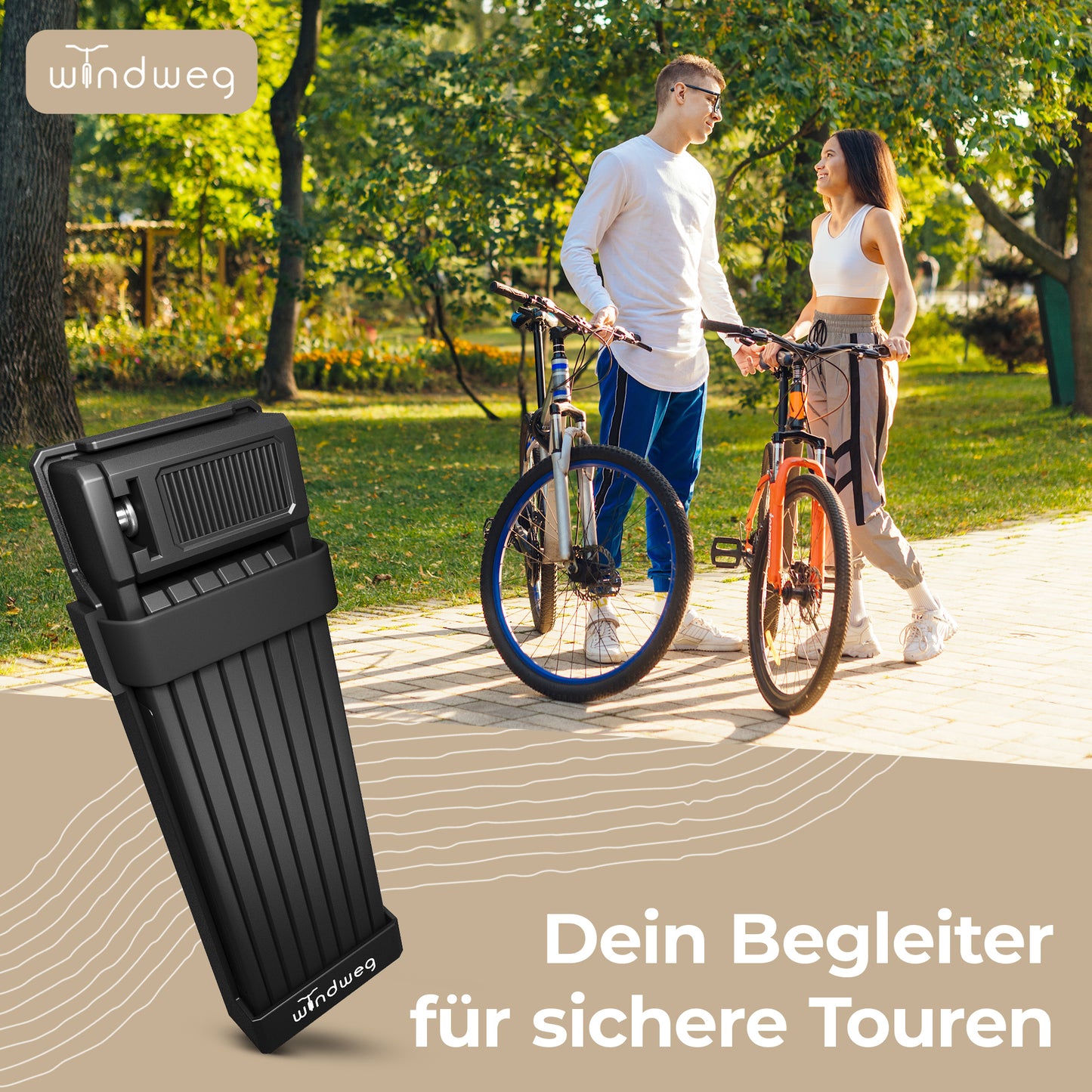 Faltschloss Fahrrad 120cm - 3 Schlüssel