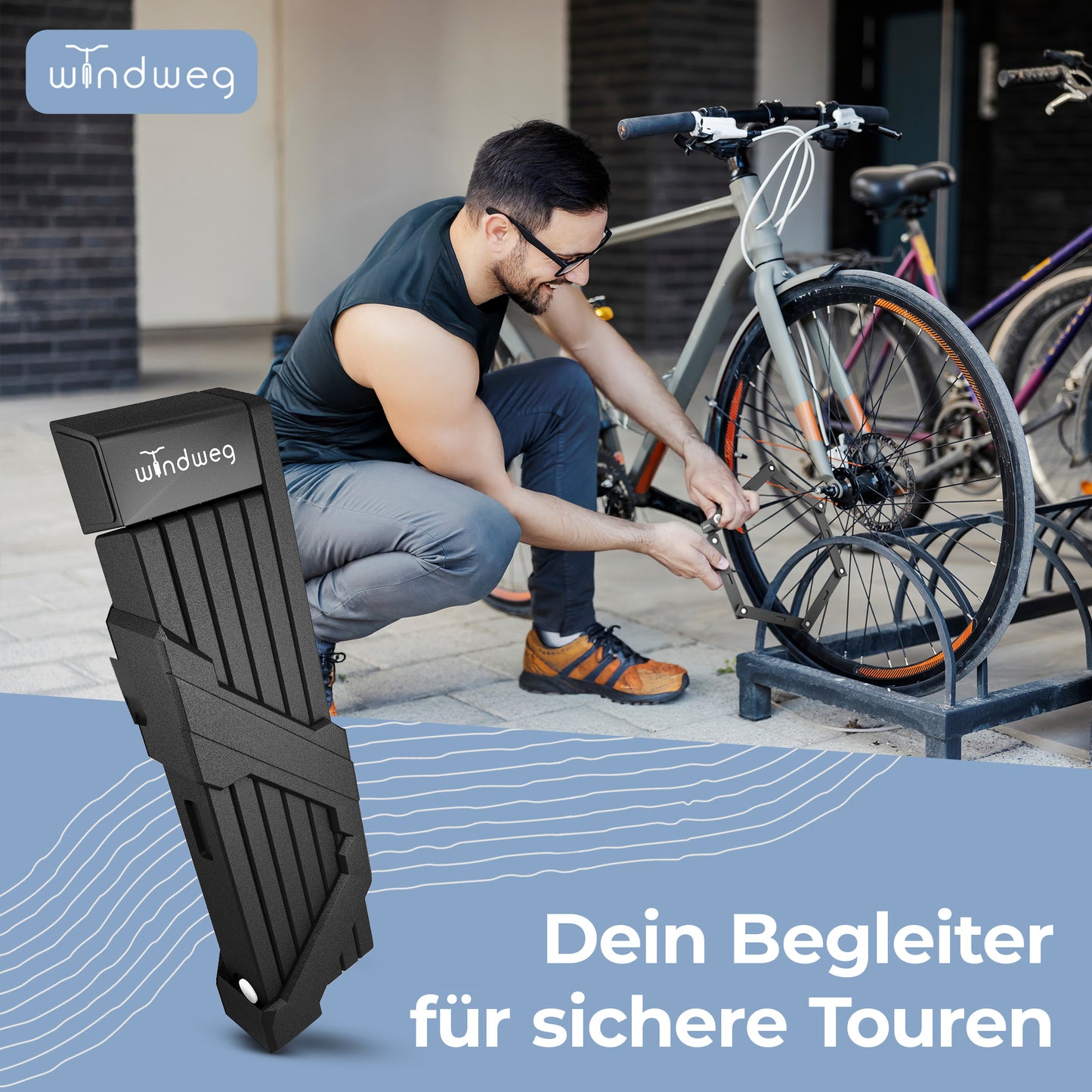 Faltschloss Fahrrad 90cm - 3 Schlüssel