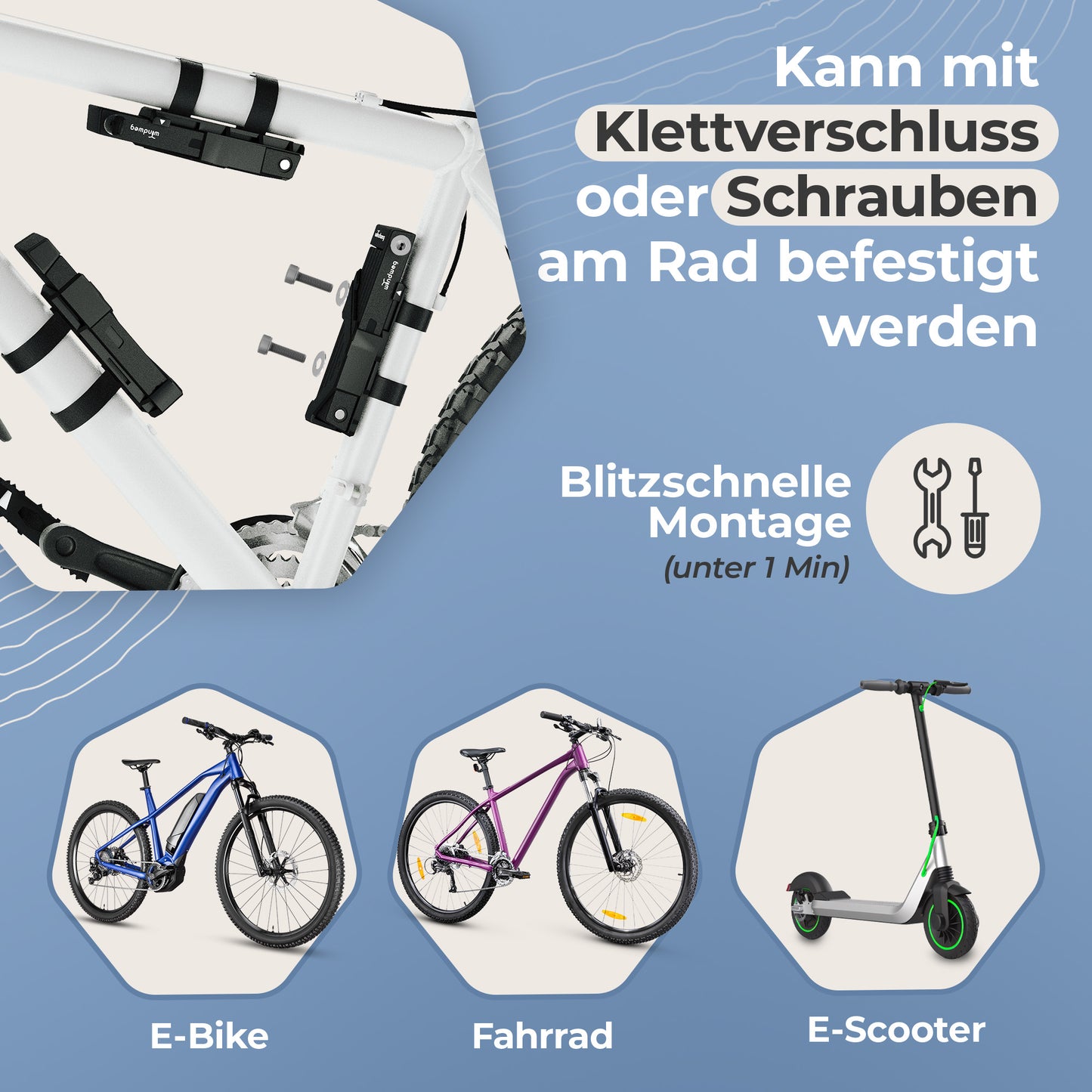 Faltschloss Fahrrad 90cm - 3 Schlüssel