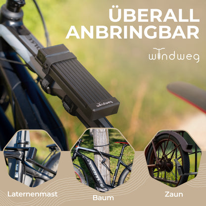 Faltschloss Fahrrad 120cm - 3 Schlüssel