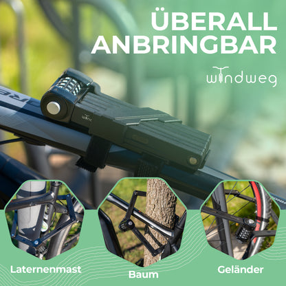 Faltschloss Fahrrad 90 cm – Zahlencode